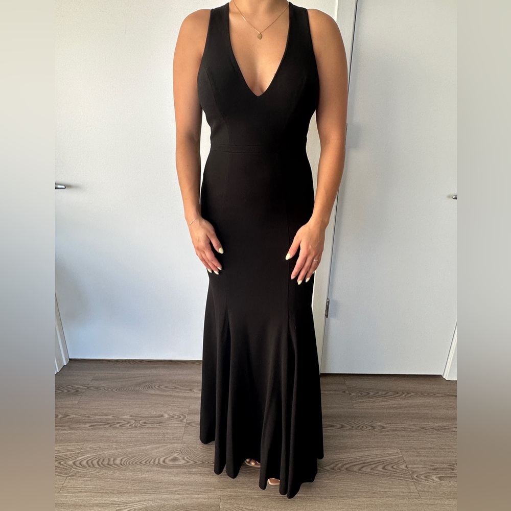 Azazie Stephanie Dress - High Quality - Size 6/7 - Black
